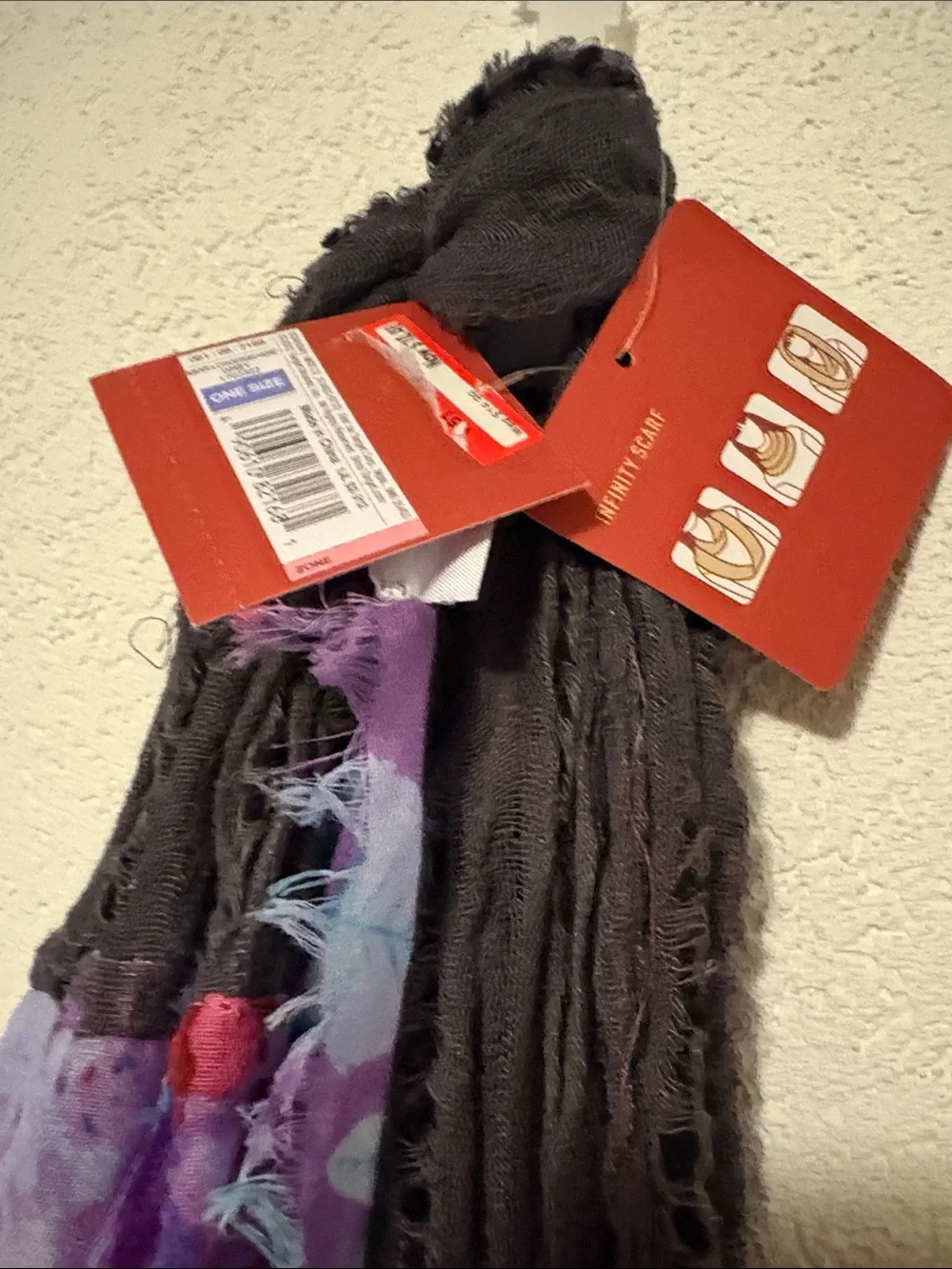 Mossimo Supply Co. Floral Wrap Scarf in Teal, Purple & Black
